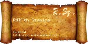 Róth Szabina névjegykártya