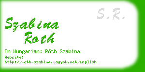 szabina roth business card